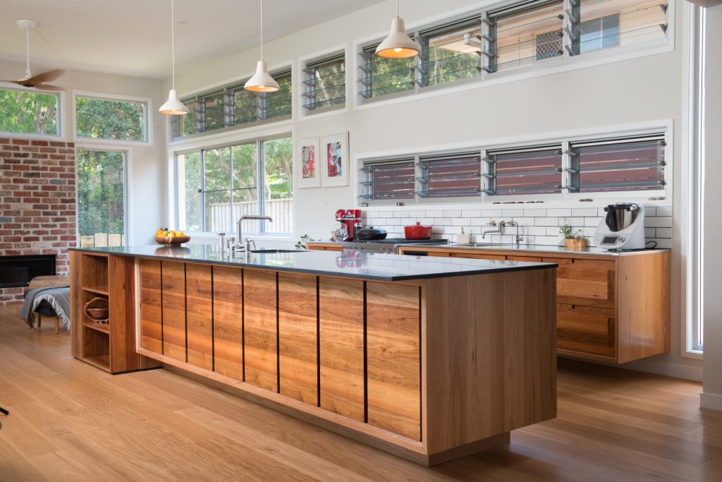 Wooden kitchen and cabinetry in a Ballina house